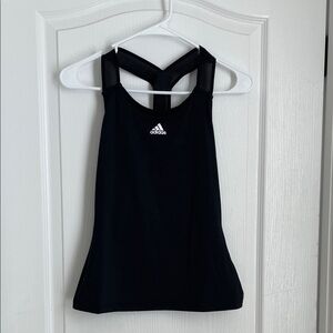 Adidas Black Mesh Racerback Tank Aeroready